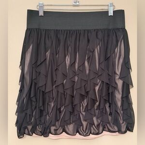 Women’s Black Ruffle Layered Skirt Size L